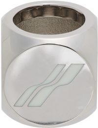 We11done Silver & White Logo Dice Ring