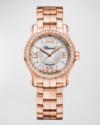 Happy Sport 18k Rose Gold Diamond Bracelet Watch