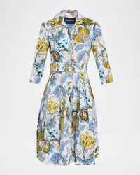 Audrey 1 Pleated Floral-Print Midi Shirtdress