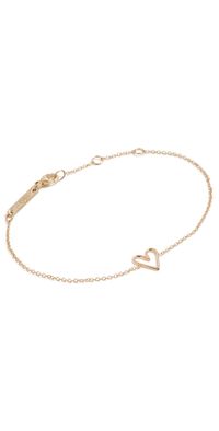Zoe Chicco 14k Gold Tiny Open Heart Bracelet 14k Yellow Gold One Size