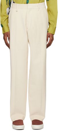 Pop Trading Company Pantalon blanc cassé édition Paul Smith