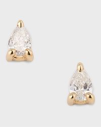 14K Gold Diamond Pear Stud Earrings