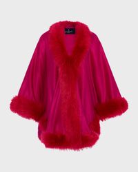 Cashmere Cape With Toscana Shearling Lamb Trim