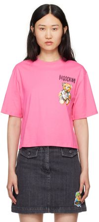 Moschino Pink Archive Teddy Bear T-Shirt