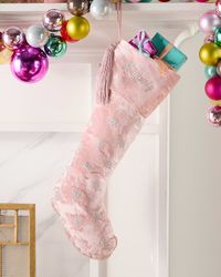 Beaded Snowflakes Velvet Christmas Stocking, Personalized