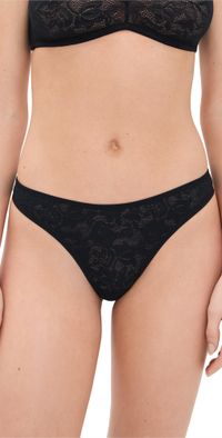 Eberjey Soft Stretch Recycled Lace Thong Black XL
