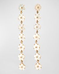 Carved Natural Mother of Pearl Drop Earrings