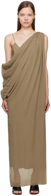 KHAITE Brown 'The Taj' Maxi Dress