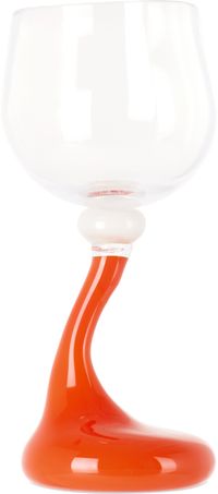 Helle Mardahl Orange & Off-White Bon Bon 'The Goblet Mega' White Wine Glass