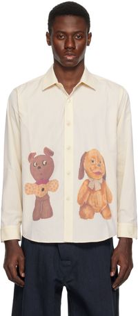 Small Talk Studio Beige Stuffed Animal Print Teddy Bears Shirt