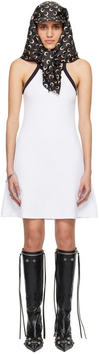 Marine Serre Robe courte évasée blanche