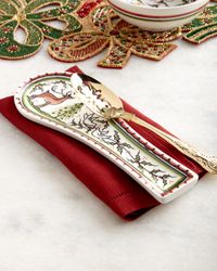 Christmas Pavoes Spoon Rest