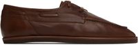 AURALEE Brown Soft Leather Deck Shoes