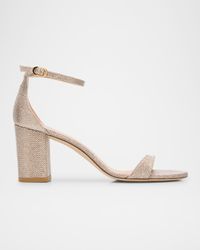 Nudist 75mm Metallic Block Sandals