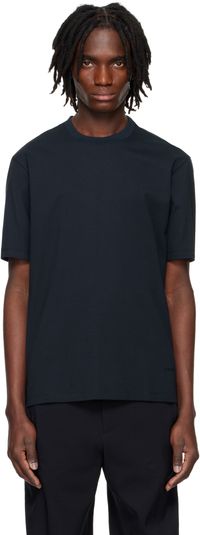 Solid Homme Navy Embroidered Logo T-shirt