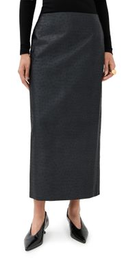 Róhe Ostrich Satin Column Skirt Black 36