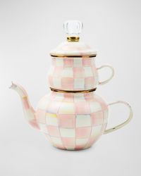 Rosy Check Enamel High Tea Set
