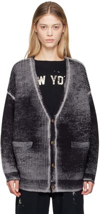 R13 Black & Gray Oversized Cardigan