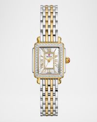 Deco Madison Mini Diamond Two-Tone 18K Gold-Plated Bracelet Watch