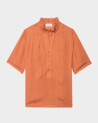 Topher Satin Monogram Blouse