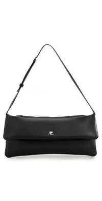 Courrèges Cuff Leather Clutch Black One Size