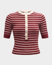 Fisher Pleated Button-Front Top