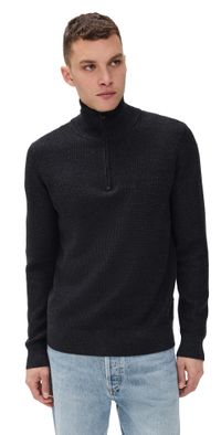 rag & bone Joel Merino Half Zip Pullover Charc L