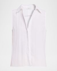 Sleeveless Boxy Button-Front Shirt