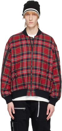 UNDERCOVER Red Check Bomber Jacket