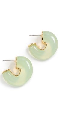 Lele Sadoughi Chunky Hoop Earrings August Peridot One Size