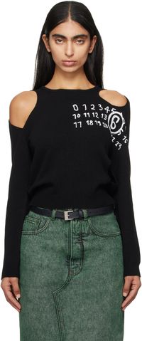 MM6 Maison Margiela Black Cut-Outs Sweater