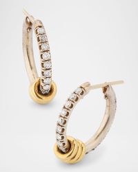 Ara SG Deux Silver & Gold Hoop Earrings with Diamonds