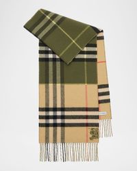 Men's Contrast Check Cashmere Scarf