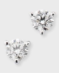 18K White Gold Round Diamond Stud Earrings, 0.48tcw