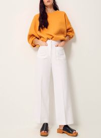 Sessun - Jean droit taille haute en coton - Taille 42 - Blanc