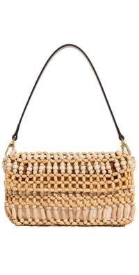 STAUD Timmy Shoulder Bag Natural Wood Beads One Size