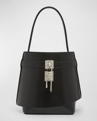 Shark Lock Bucket Bag in Box Leather