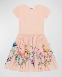 Girl's Cissa Floral-Print Combo Dress, Size 7-12