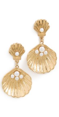 MAYAMAR Seashell Pearl Earrings Gold One Size