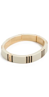 Tory Burch T Stripe Bangle Tory Gold/New Ivory/Black M