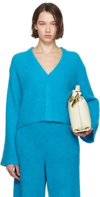 JW Anderson Blue V-Neck Cardigan