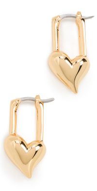 Jenny Bird Padlock Heart Huggies High Polish Gold One Size