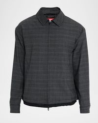 Men's J-Ting Satin and Prince of Wales Full-Zip Coach Jacket