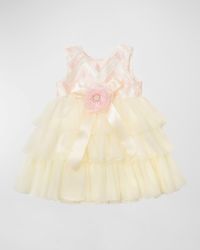 Girl's Zoe's Magic Tiered Rosette Bow Dress, 12M-4T