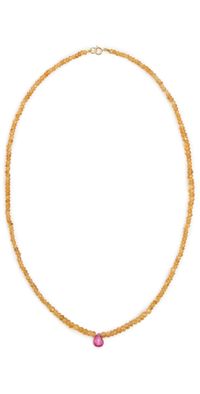 JIA JIA Citrine Ruby Teardrop Necklace Yellow One Size