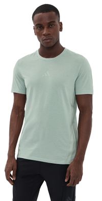 adidas Designed For Training 3 Stripe Workout Tee Wonder Sage S