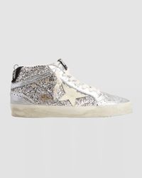 Mid Star Glitter Wing-Tip Sneakers