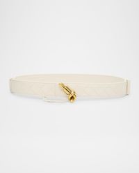 Knot Buckle Medium Calf Leather Belt