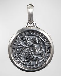 Men's St. Christopher Pendant in Silver, 34.5mm