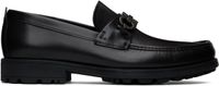 Ferragamo Black Gancini Ornament Loafers